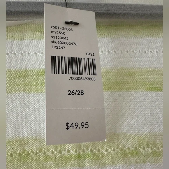 Lane Bryant striped pointelle shortsleeved cardigan - Picture 3 of 5